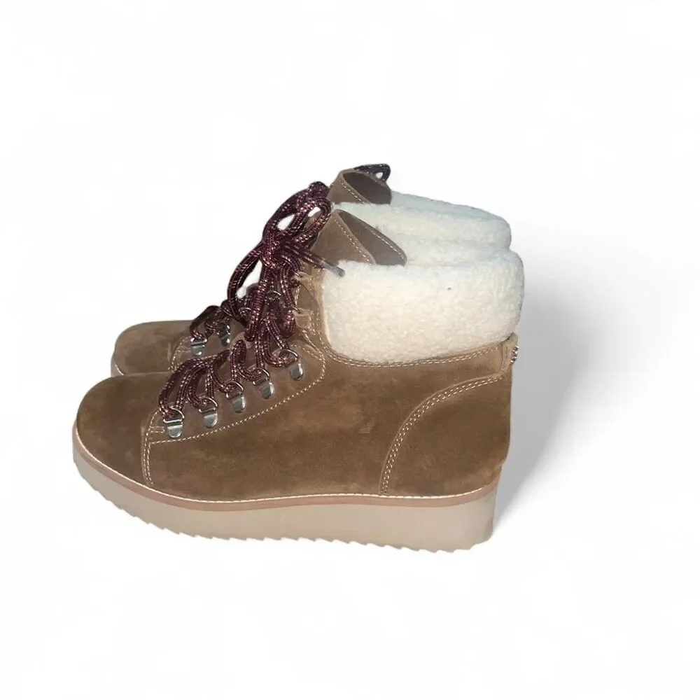 Sam Edelman Women's Franc Hiker Boots with Shearling Lining SZ 9